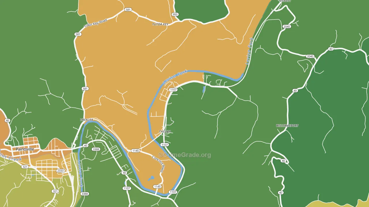 41260, KY Map of Drug-Related Crime Rates
