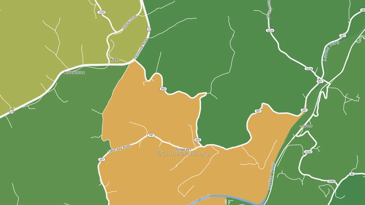 41263, KY Map of Drug-Related Crime Rates