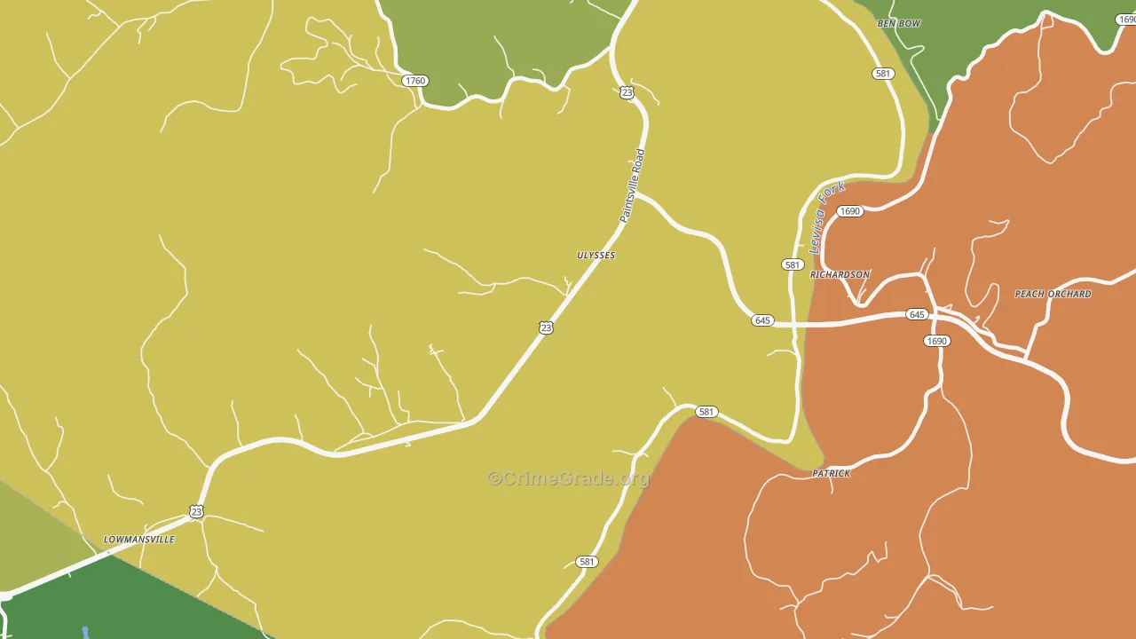 41264, KY Map of Drug-Related Crime Rates