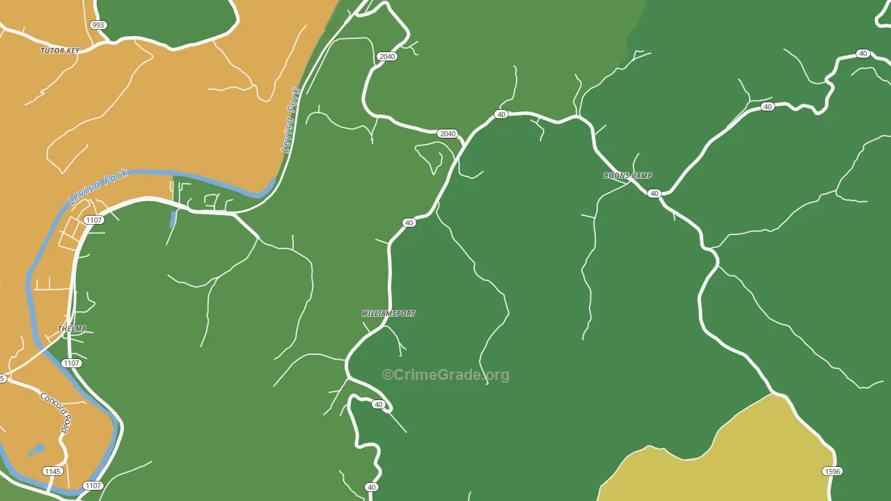 41271, KY Map of Drug-Related Crime Rates