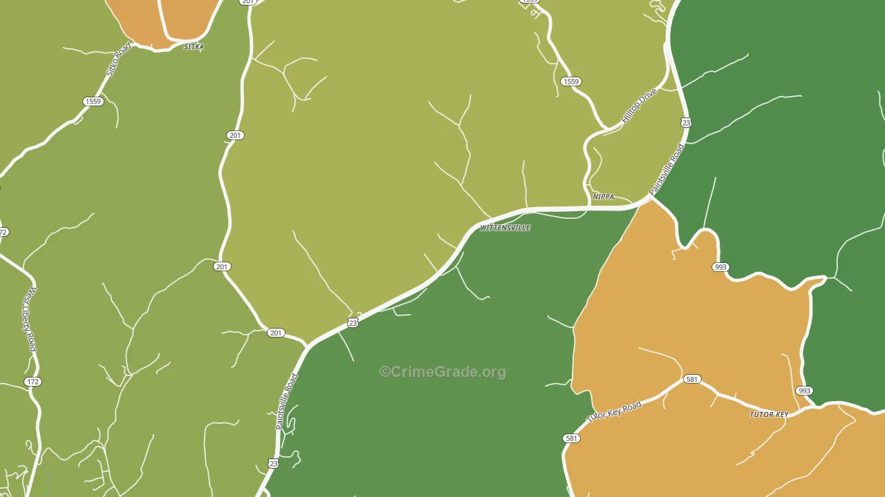 41274, KY Map of Drug-Related Crime Rates
