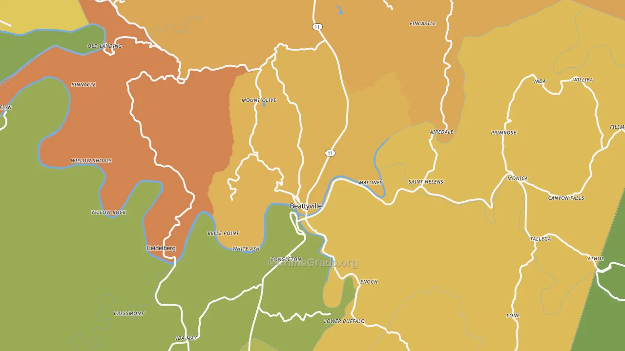 41311, KY Map of Drug-Related Crime Rates