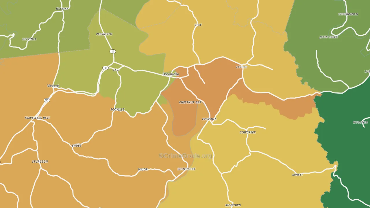 41314, KY Map of Drug-Related Crime Rates