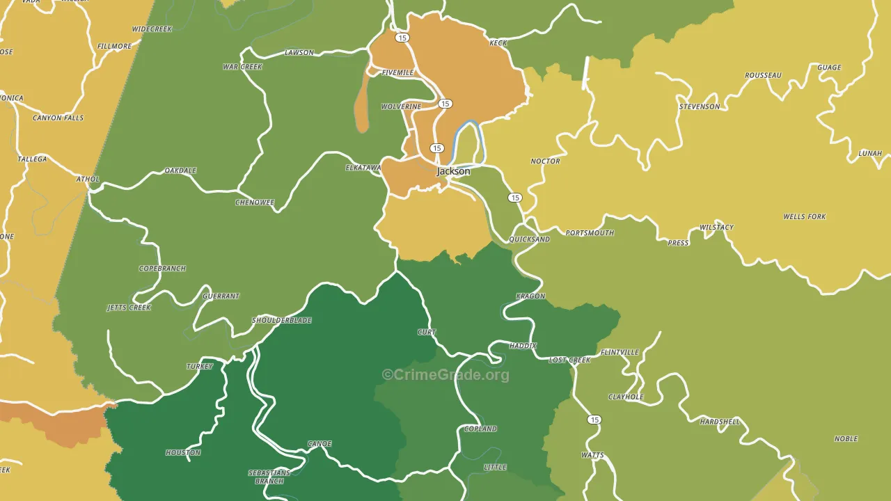 41339, KY Map of Drug-Related Crime Rates
