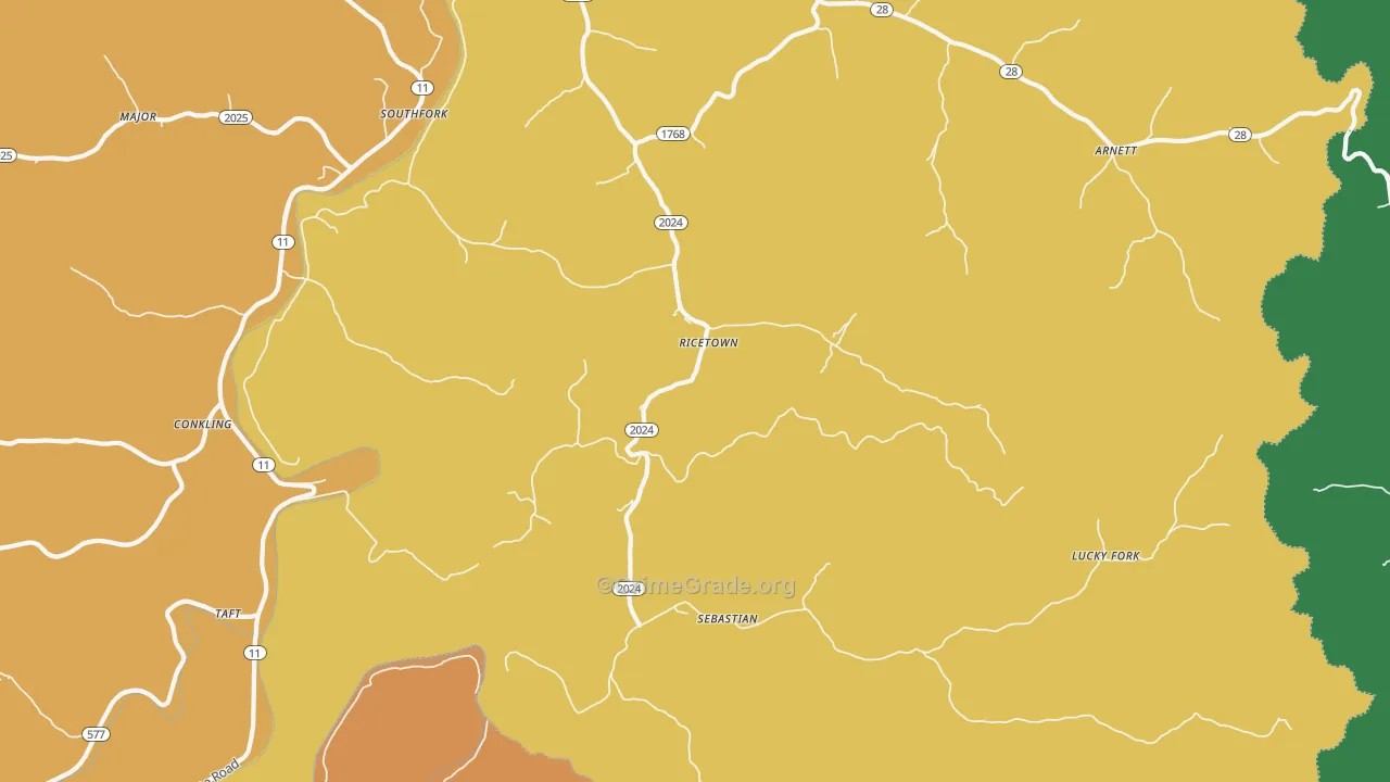 41364, KY Map of Drug-Related Crime Rates