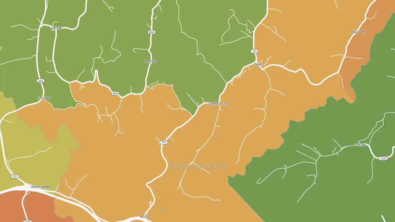 41408, KY Map of Drug-Related Crime Rates