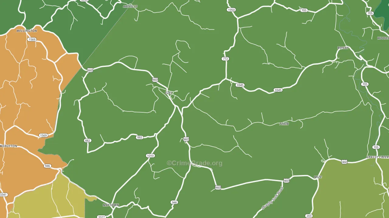 41425, KY Map of Drug-Related Crime Rates