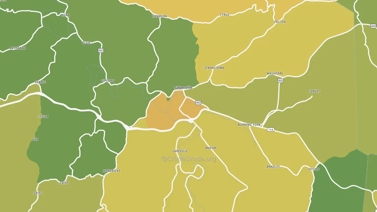 41465, KY Map of Drug-Related Crime Rates