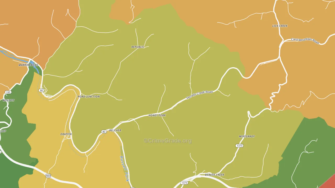 41513, KY Map of Drug-Related Crime Rates