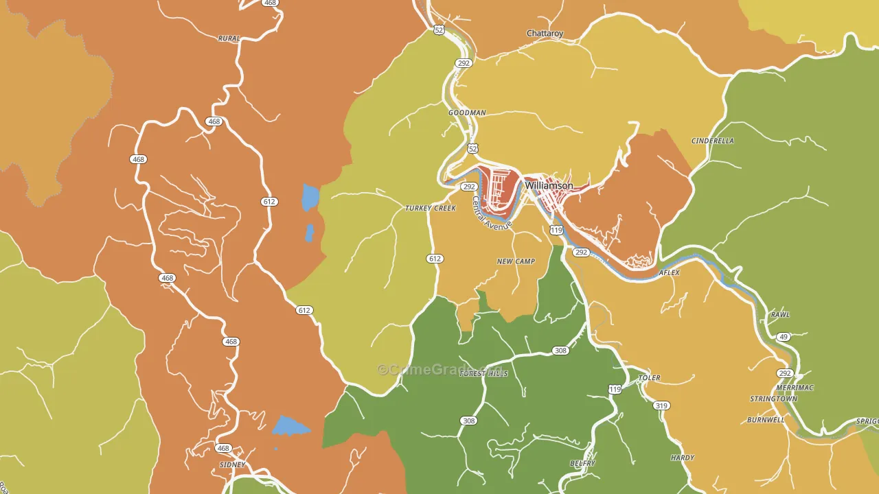 41514, KY Map of Drug-Related Crime Rates