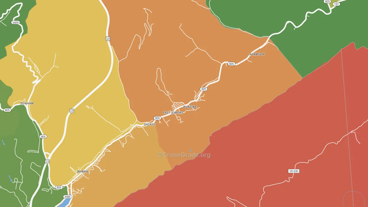 41517, KY Map of Drug-Related Crime Rates