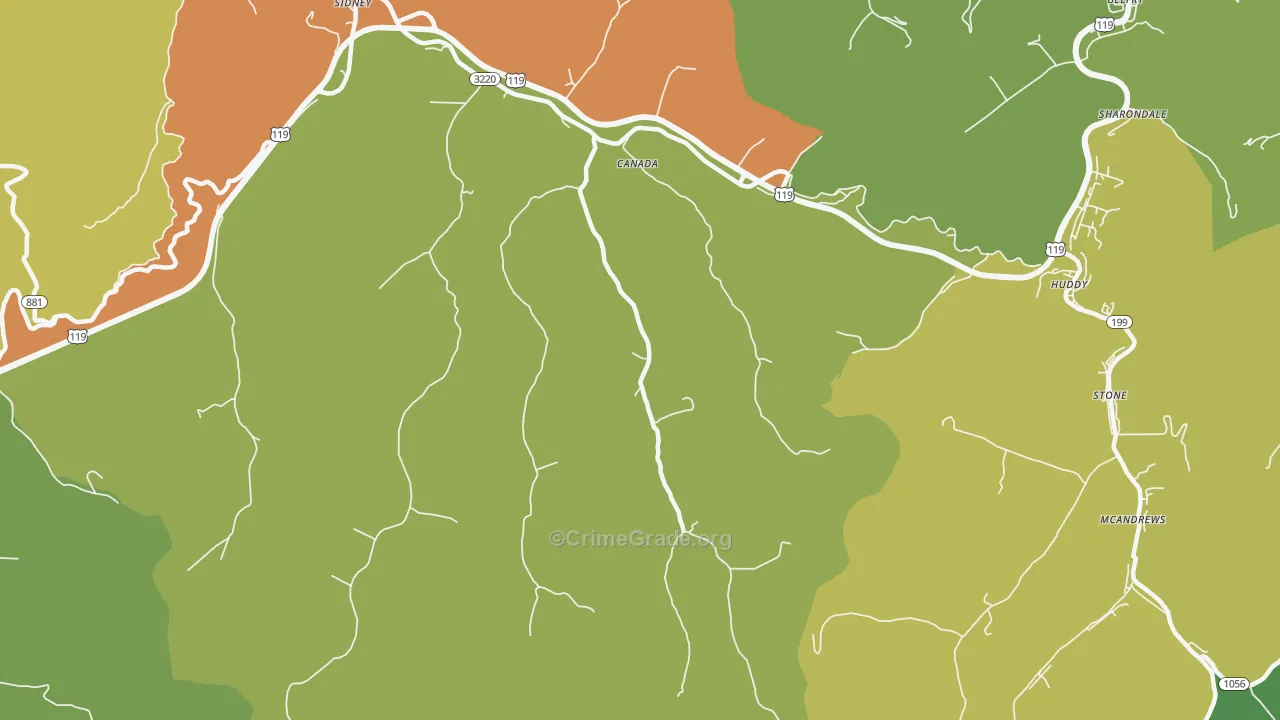 41519, KY Map of Drug-Related Crime Rates