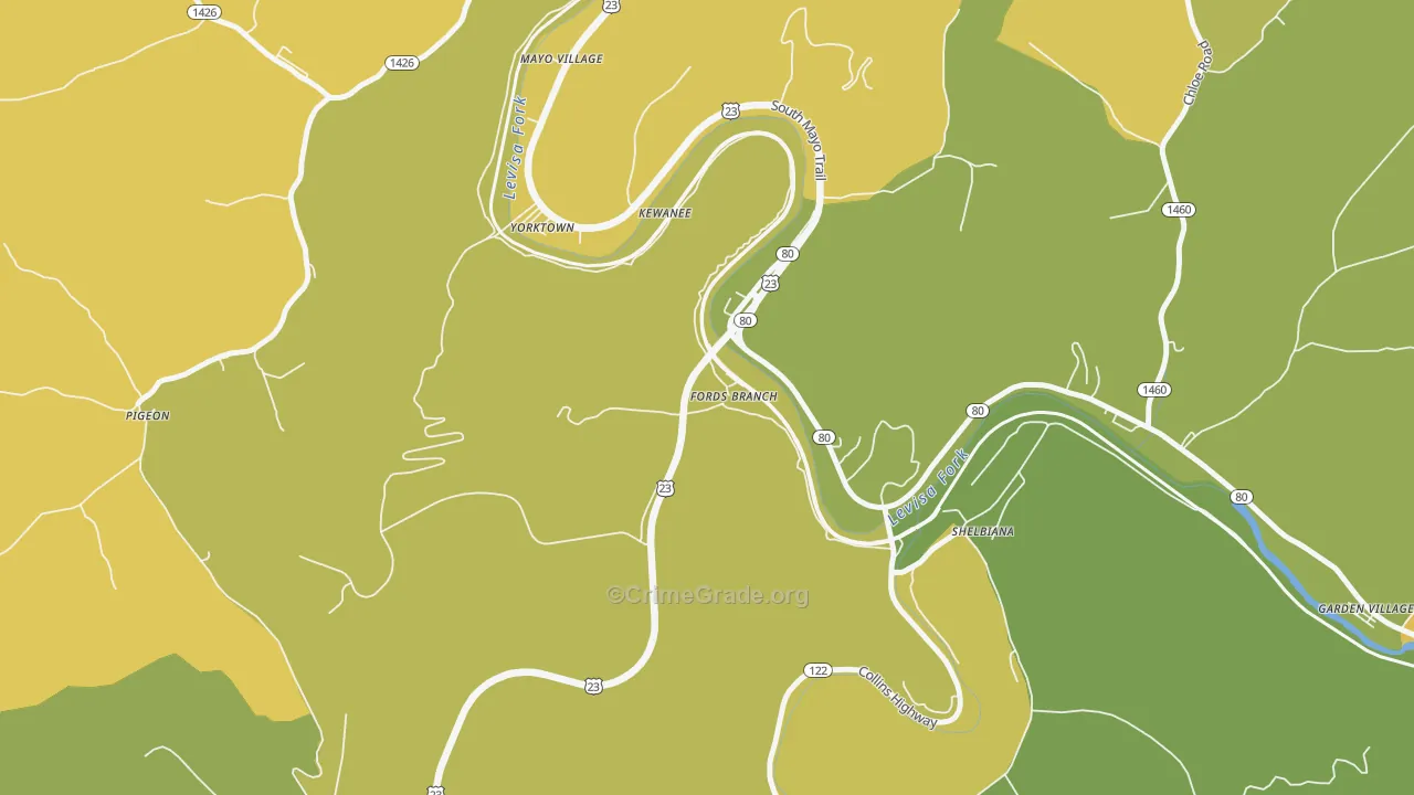 41526, KY Map of Drug-Related Crime Rates