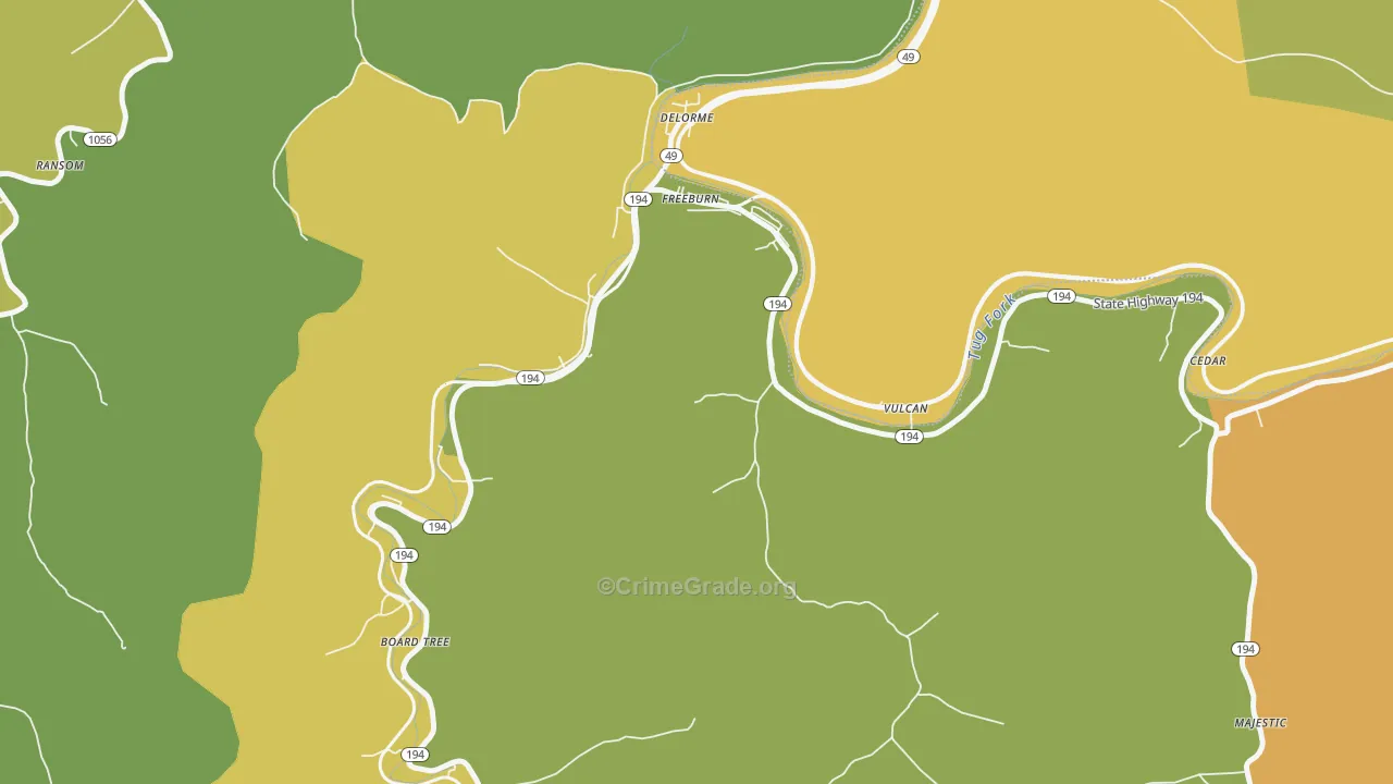 41528, KY Map of Drug-Related Crime Rates