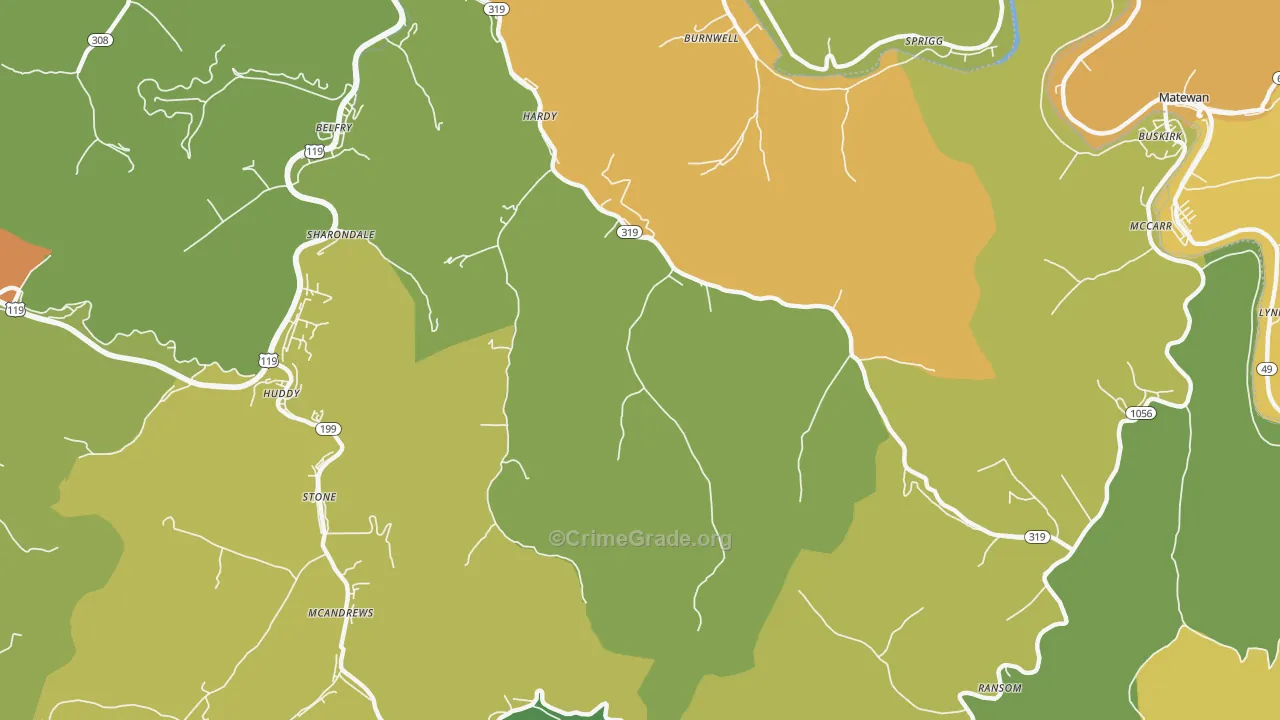 41531, KY Map of Drug-Related Crime Rates