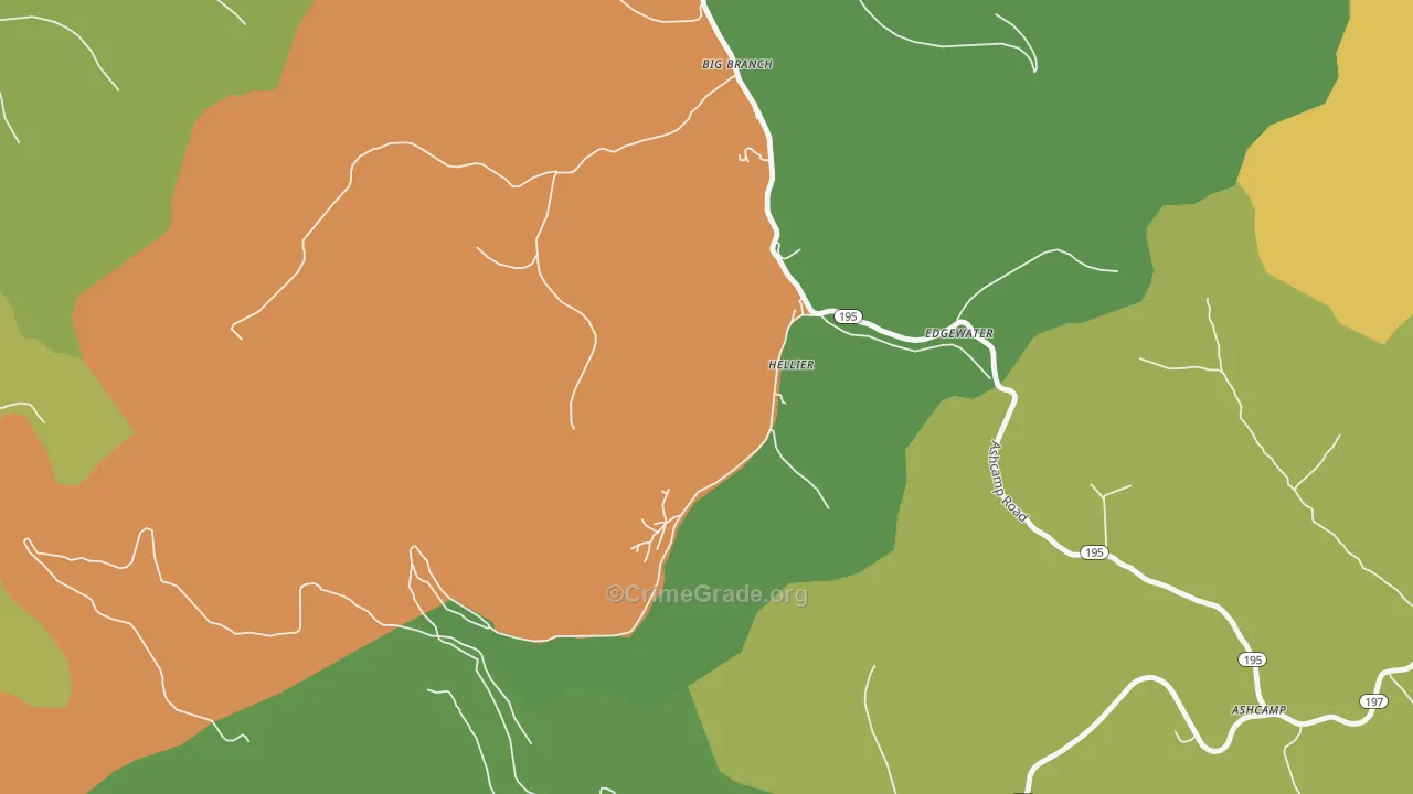 41534, KY Map of Drug-Related Crime Rates