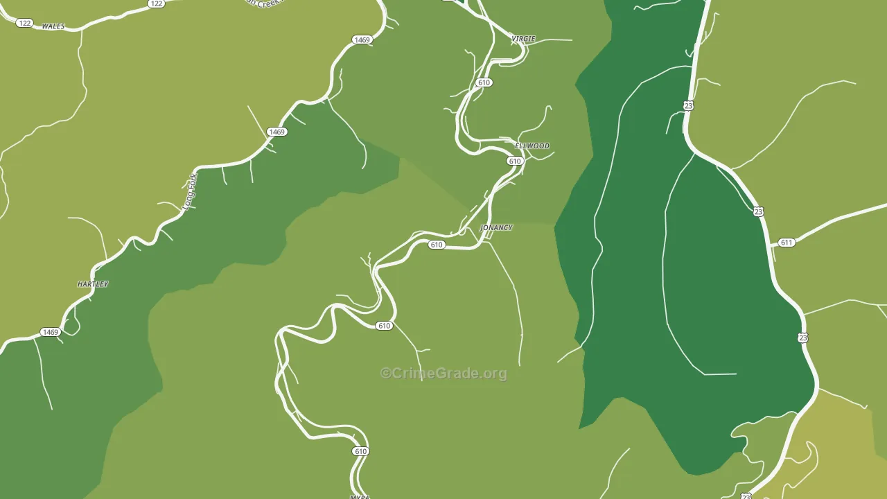 41538, KY Map of Drug-Related Crime Rates