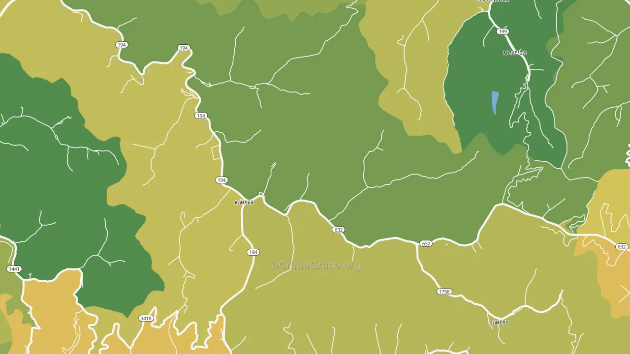 41539, KY Map of Drug-Related Crime Rates