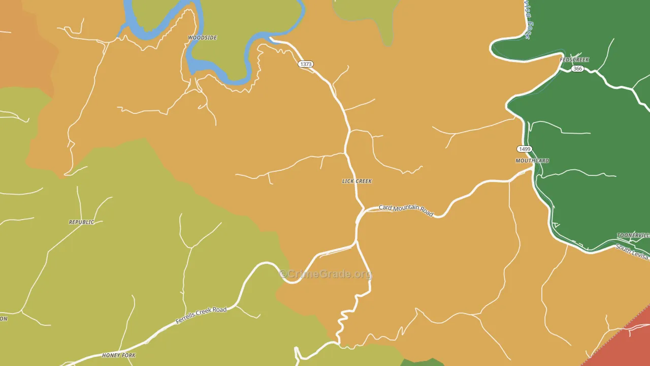 41540, KY Map of Drug-Related Crime Rates