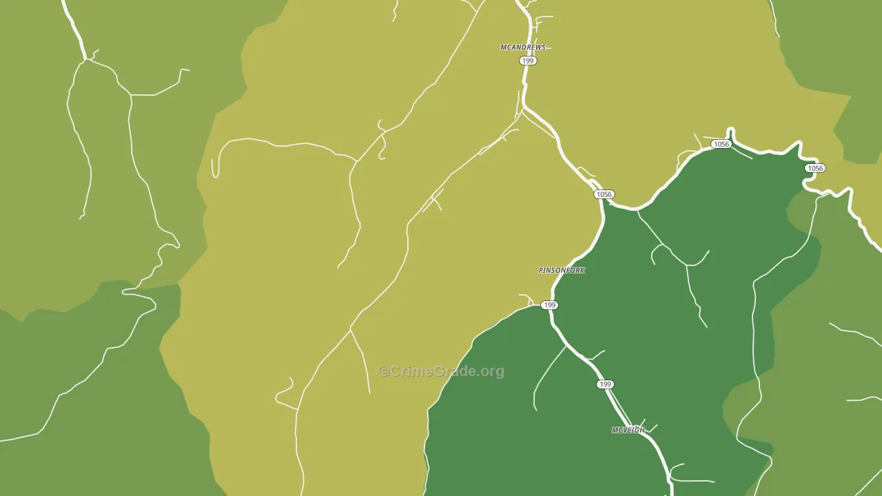 41543, KY Map of Drug-Related Crime Rates