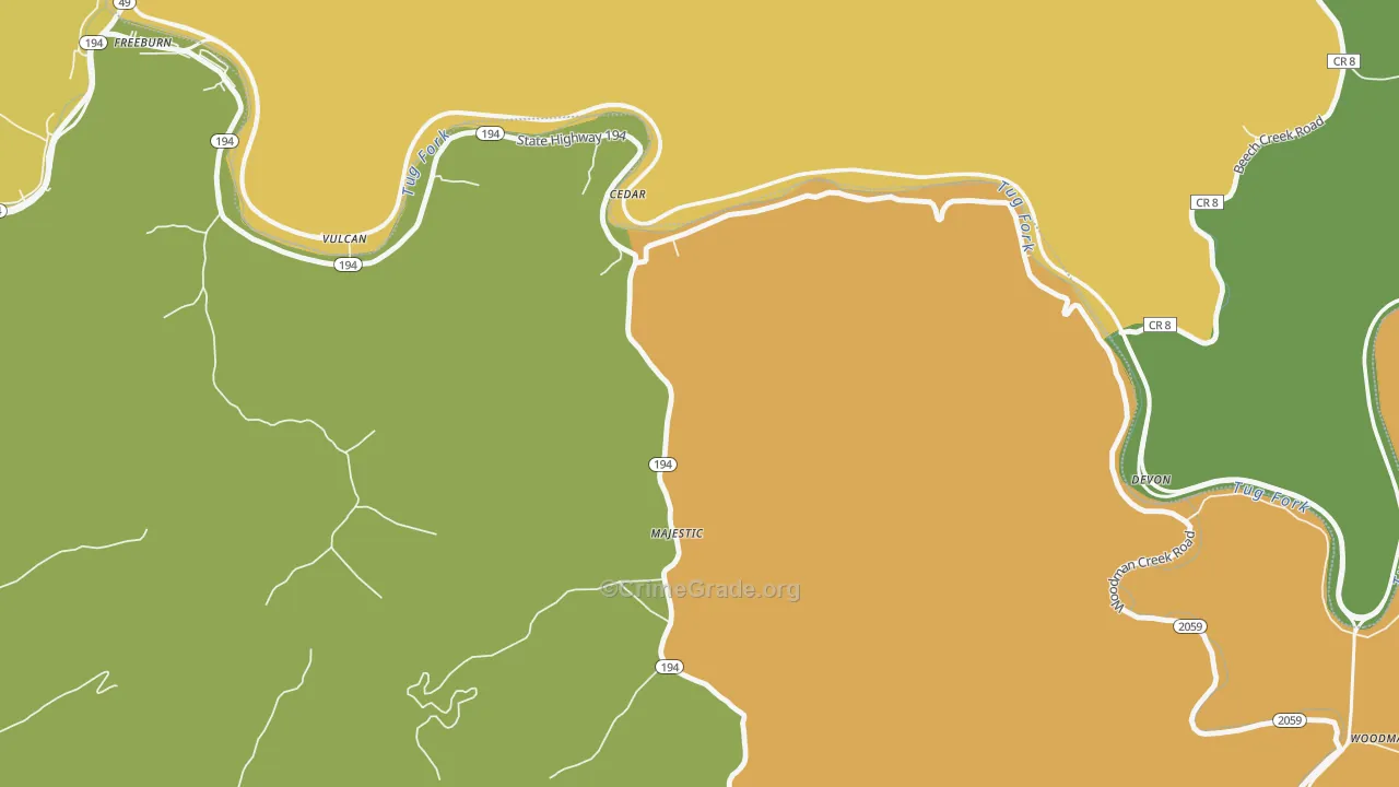 41547, KY Map of Drug-Related Crime Rates