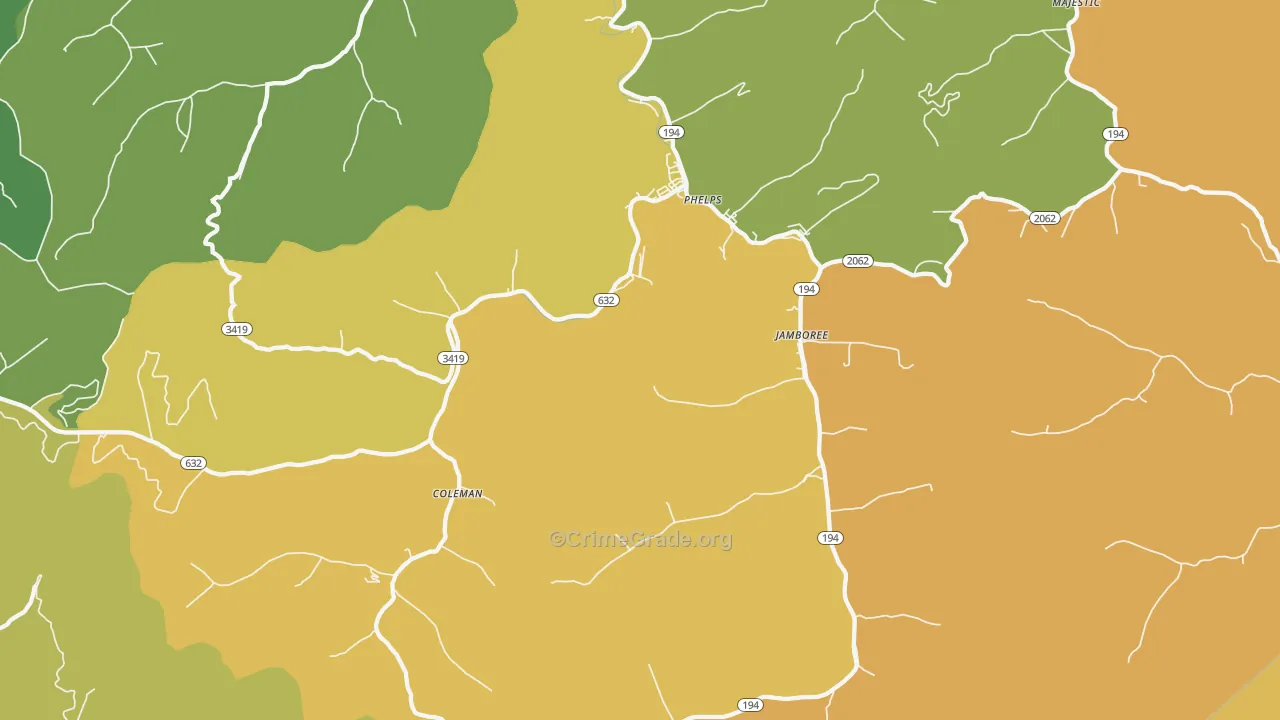 41553, KY Map of Drug-Related Crime Rates