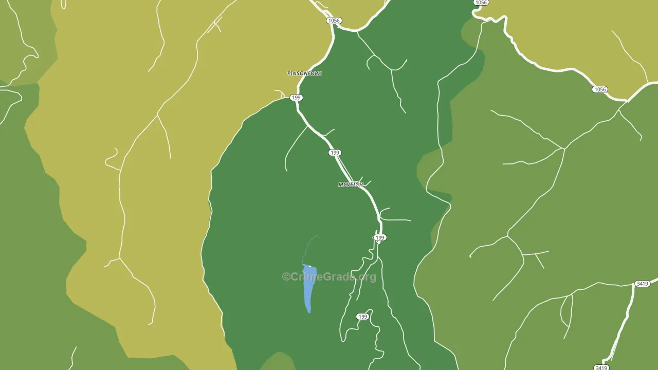 41555, KY Map of Drug-Related Crime Rates