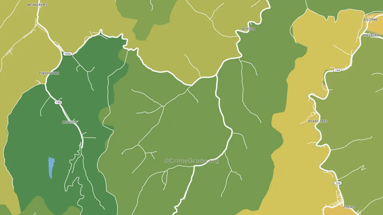 41558, KY Map of Drug-Related Crime Rates