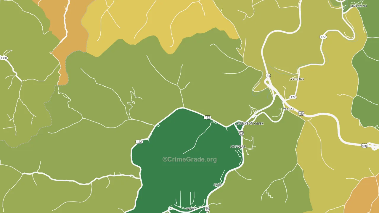 41560, KY Map of Drug-Related Crime Rates