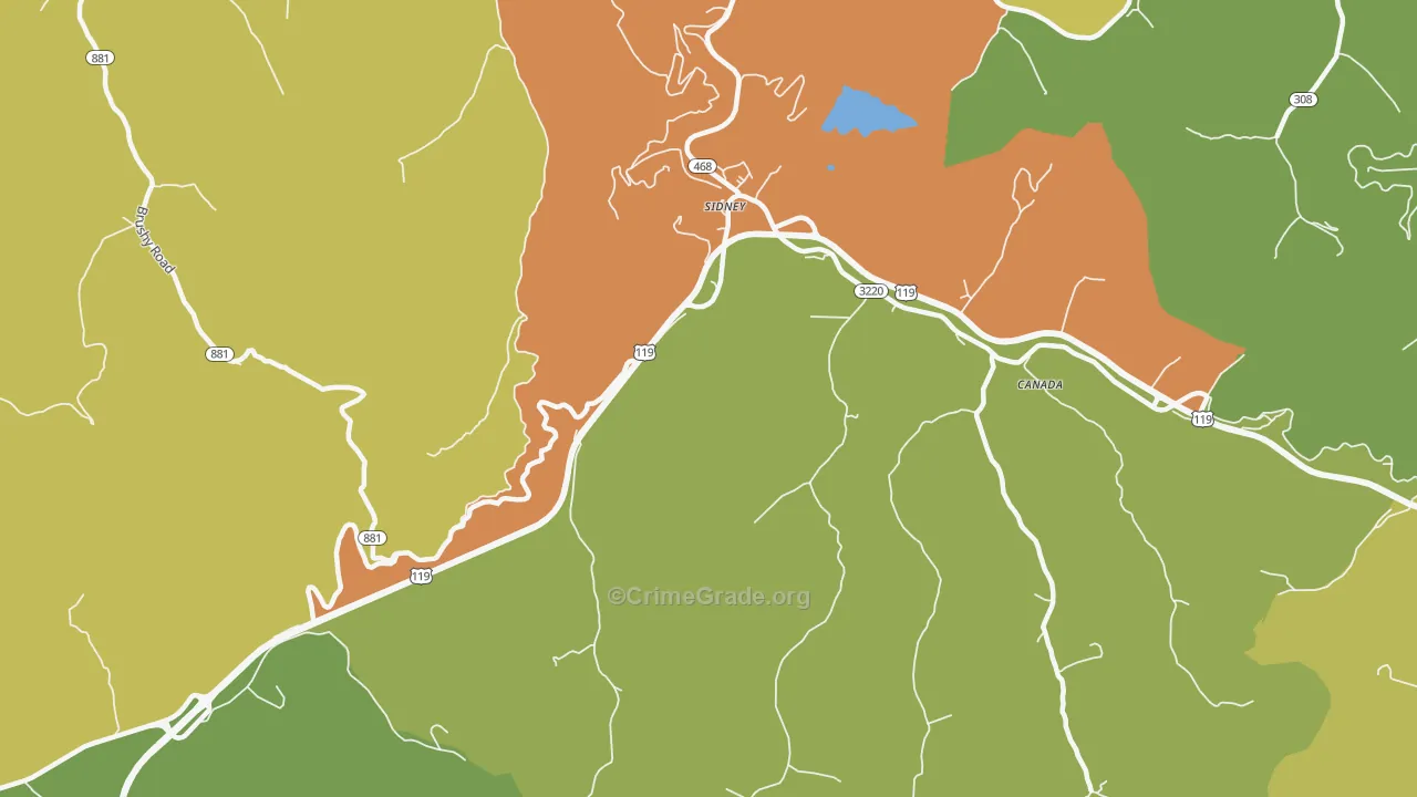 41564, KY Map of Drug-Related Crime Rates