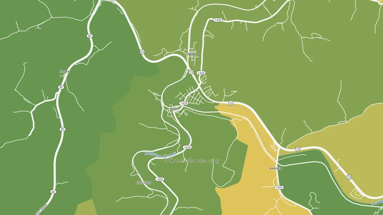 41601, KY Map of Drug-Related Crime Rates