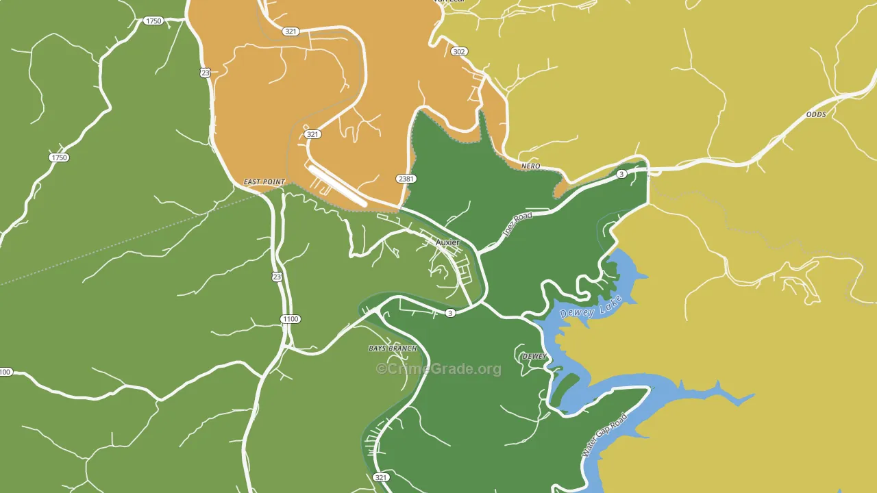 41602, KY Map of Drug-Related Crime Rates