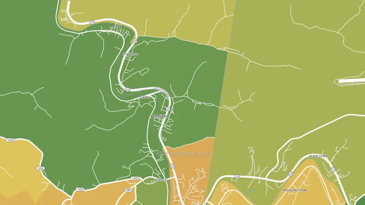 41605, KY Map of Drug-Related Crime Rates