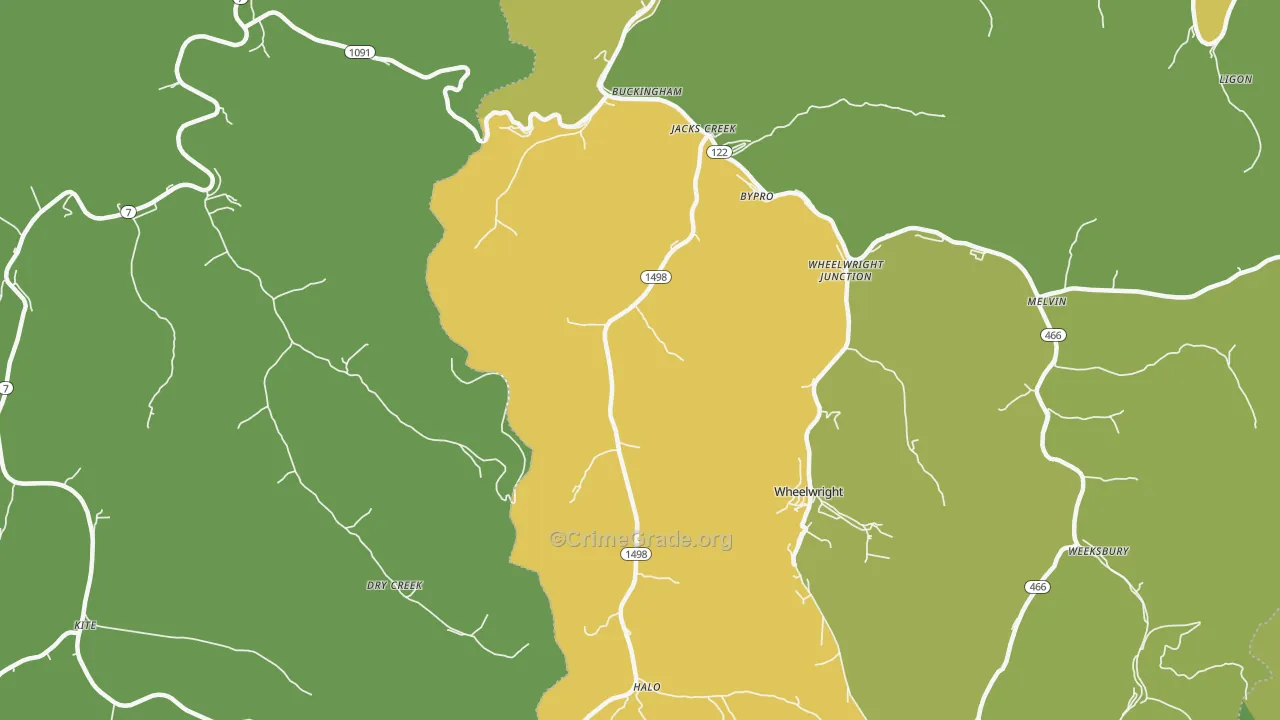 41606, KY Map of Drug-Related Crime Rates