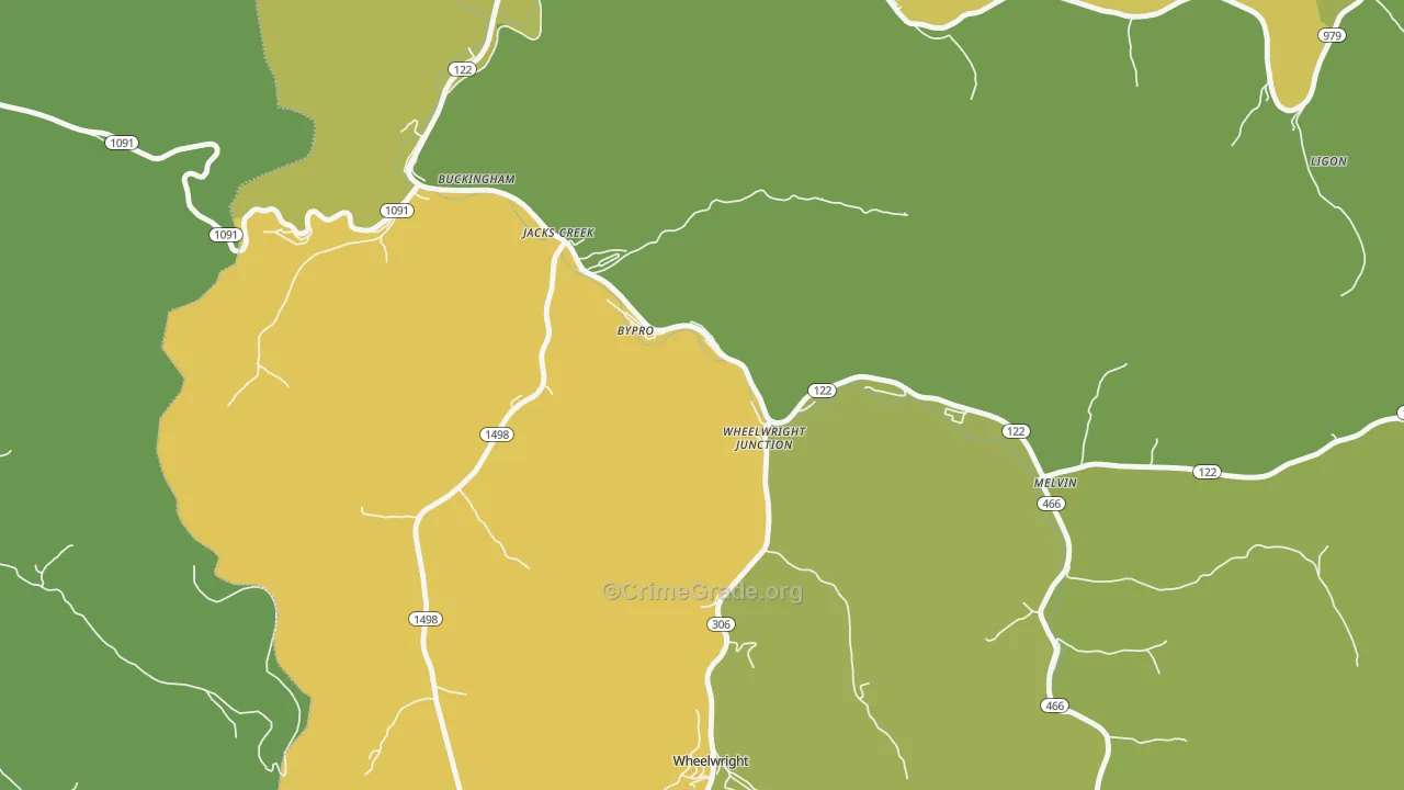 41612, KY Map of Drug-Related Crime Rates