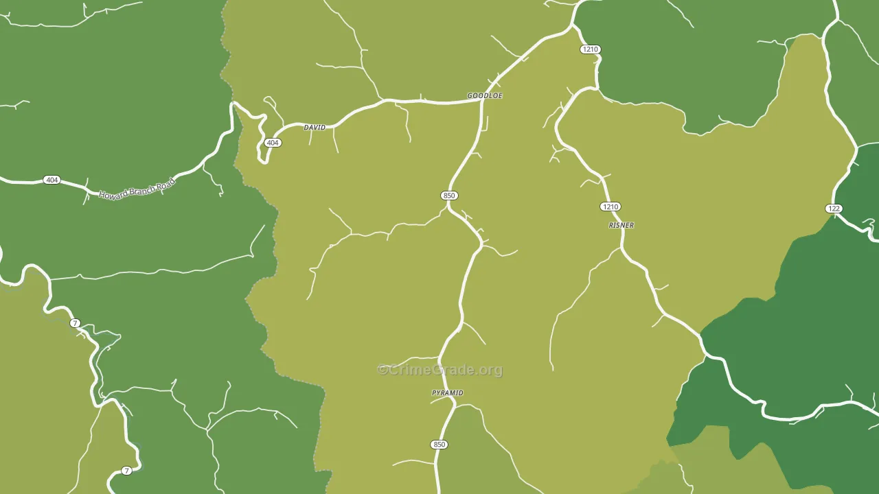 41616, KY Map of Drug-Related Crime Rates