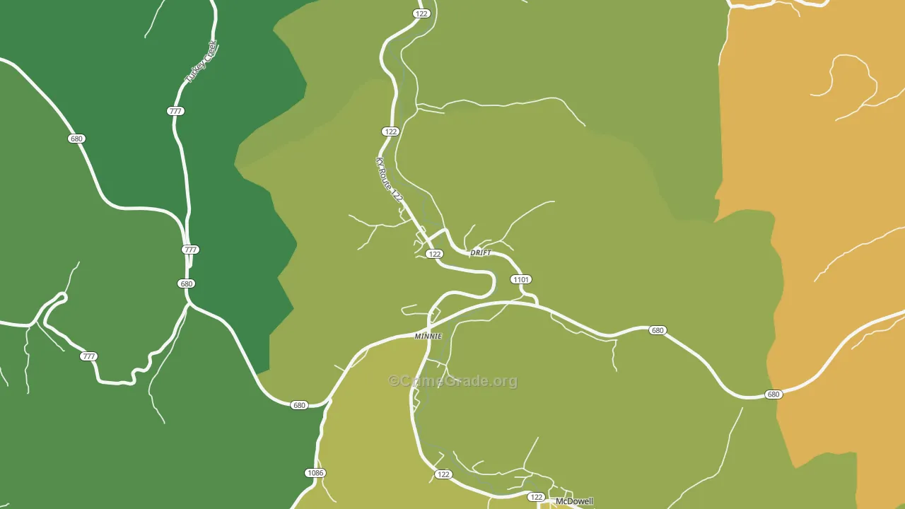 41619, KY Map of Drug-Related Crime Rates