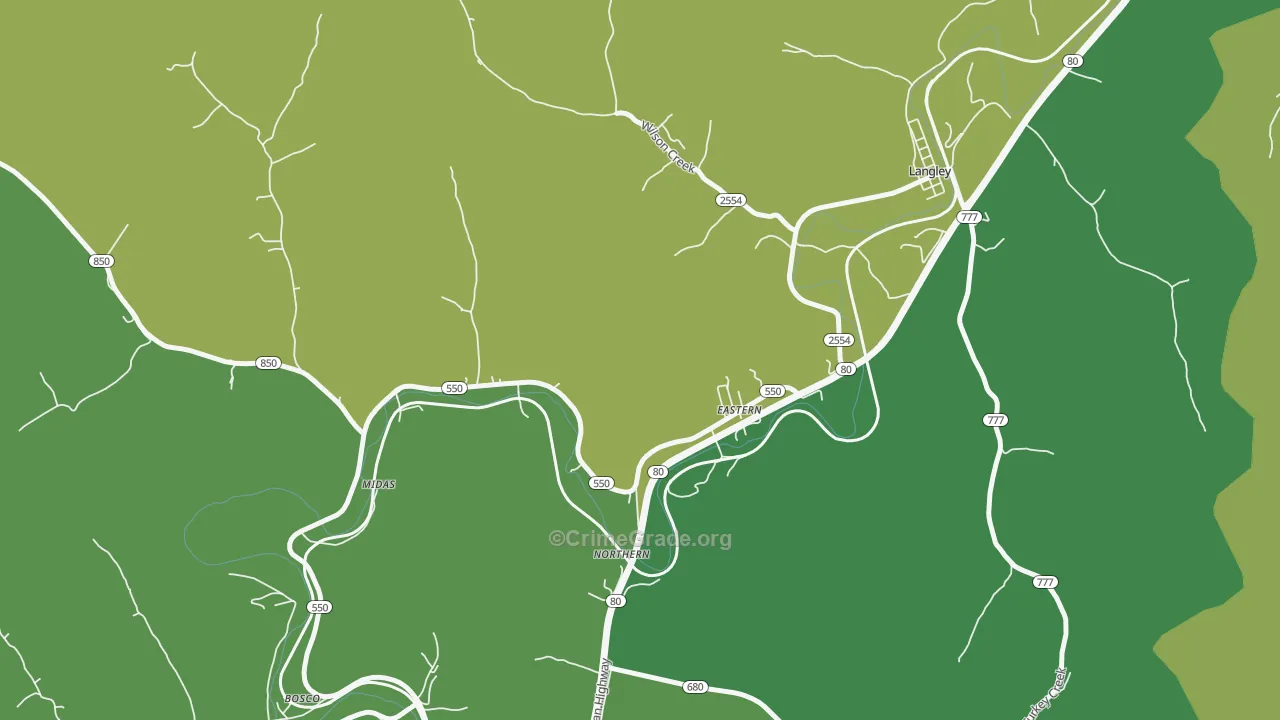 41622, KY Map of Drug-Related Crime Rates