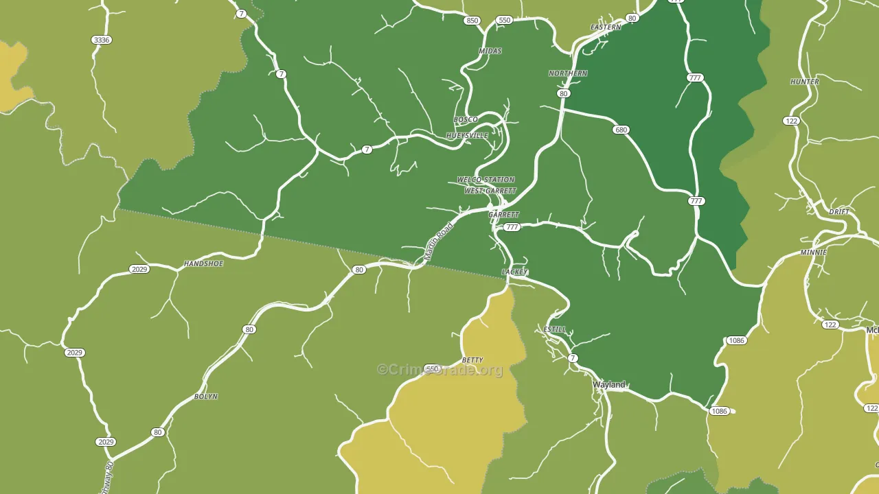 41630, KY Map of Drug-Related Crime Rates