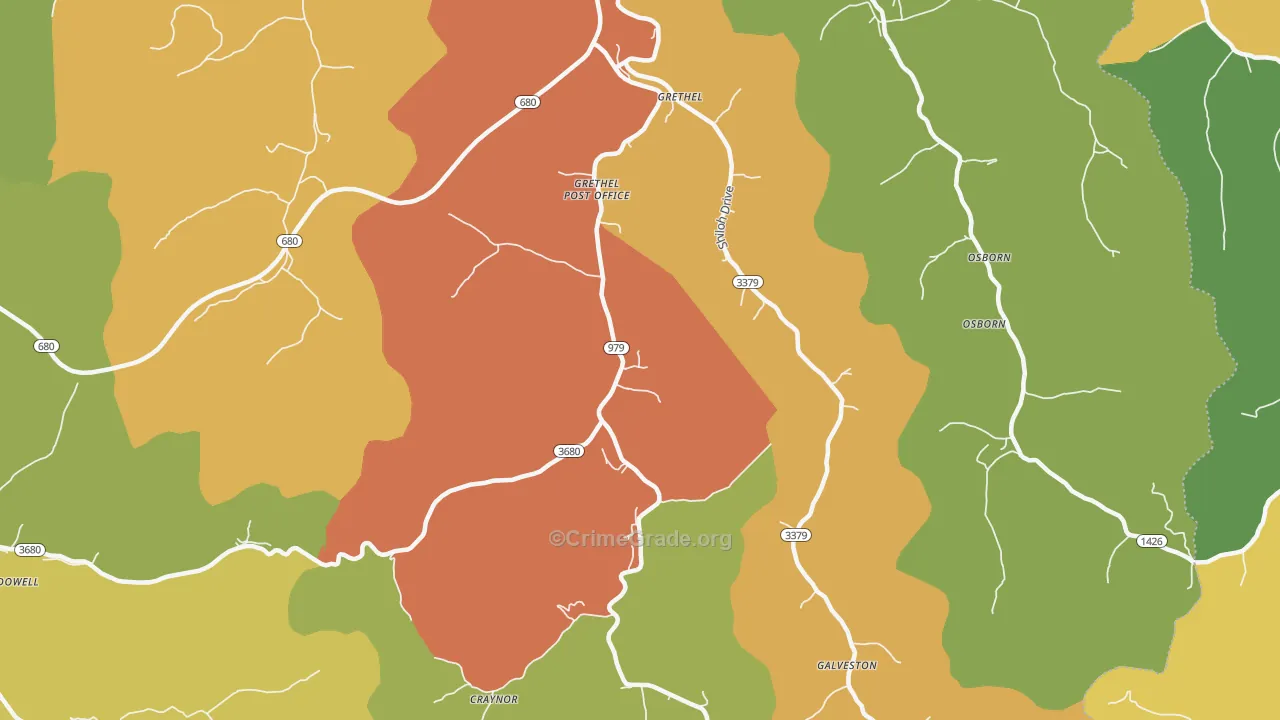 41631, KY Map of Drug-Related Crime Rates