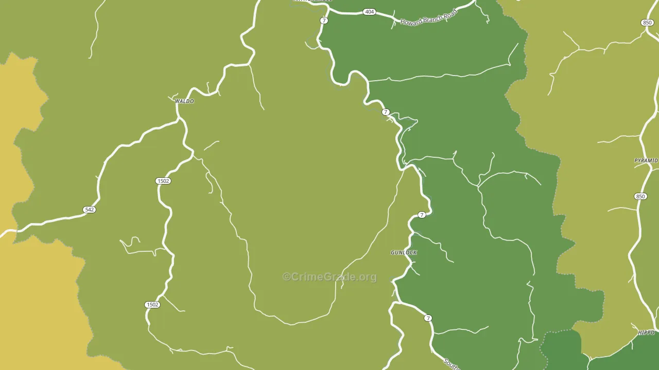 41632, KY Map of Drug-Related Crime Rates