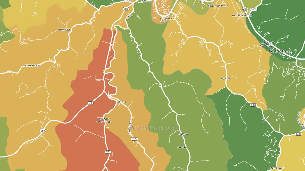 41635, KY Map of Drug-Related Crime Rates