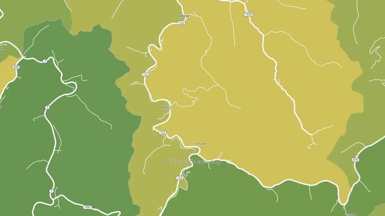 41636, KY Map of Drug-Related Crime Rates
