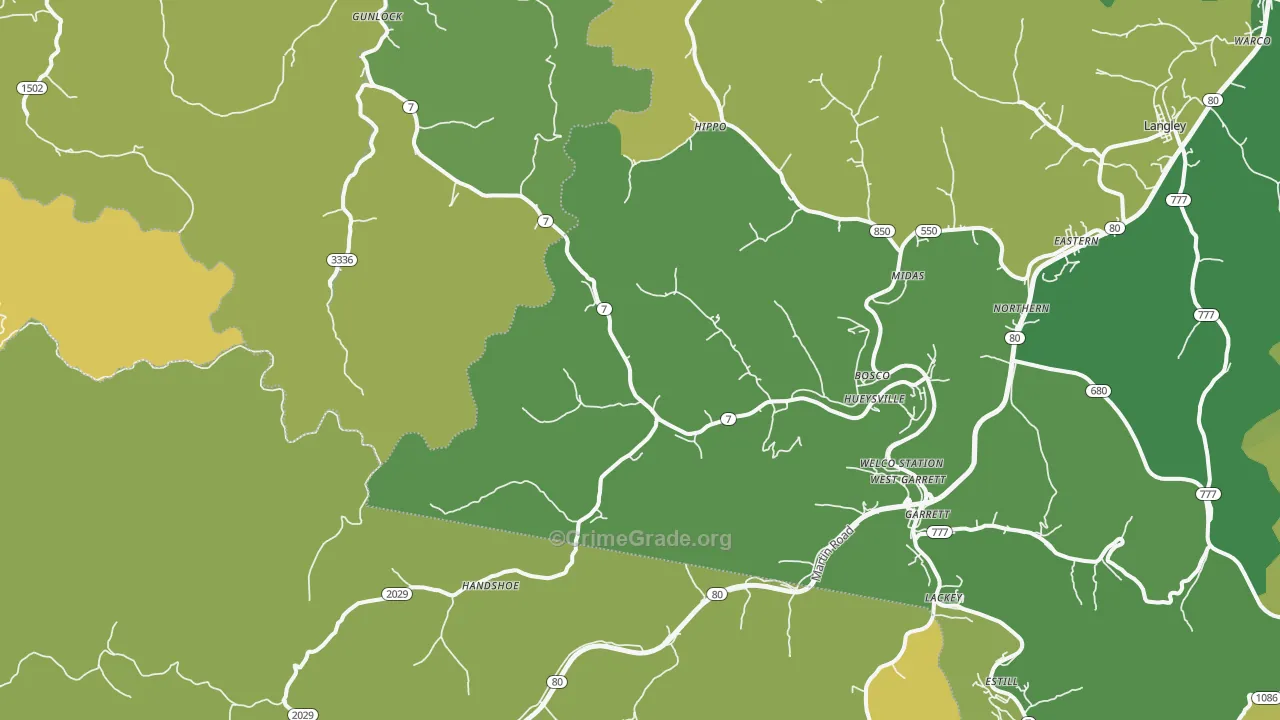 41640, KY Map of Drug-Related Crime Rates