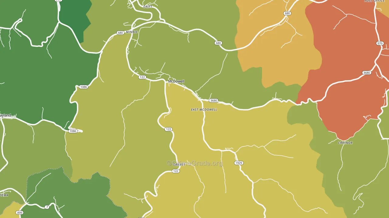 41647, KY Map of Drug-Related Crime Rates