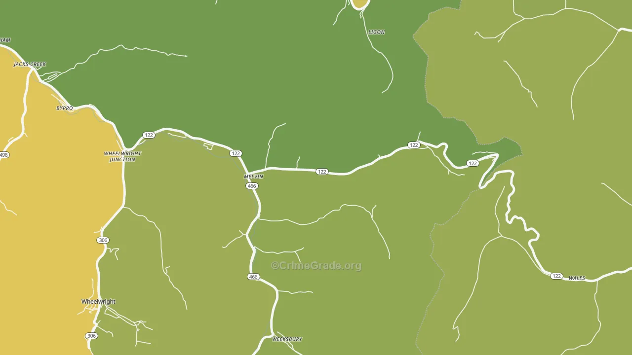 41650, KY Map of Drug-Related Crime Rates