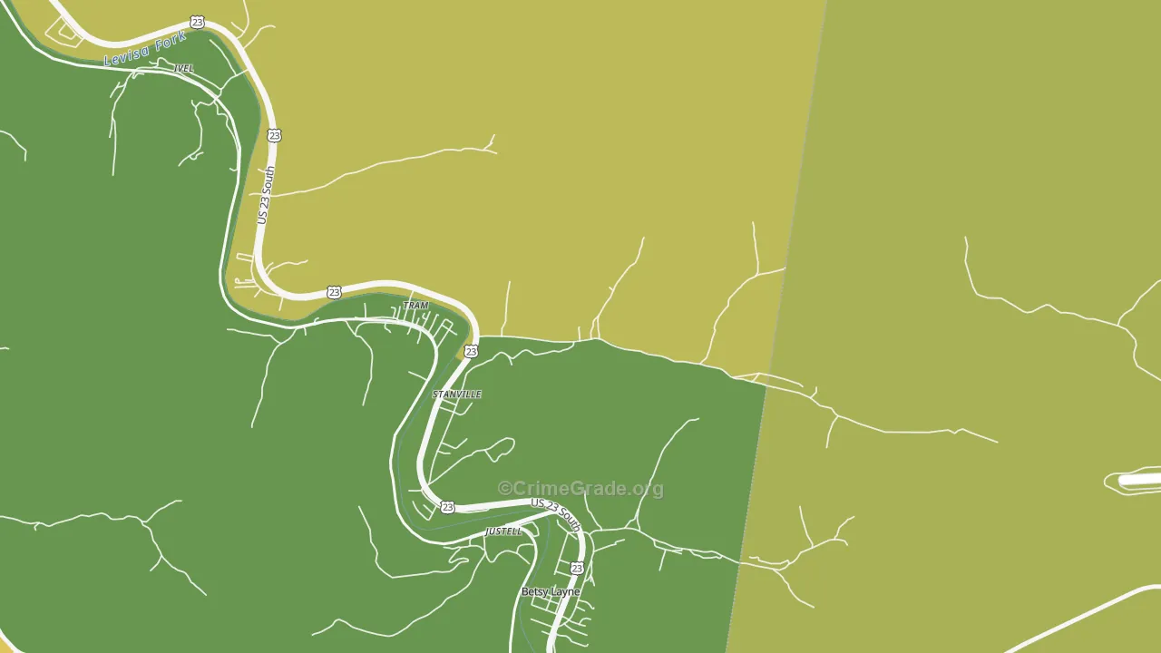 41659, KY Map of Drug-Related Crime Rates