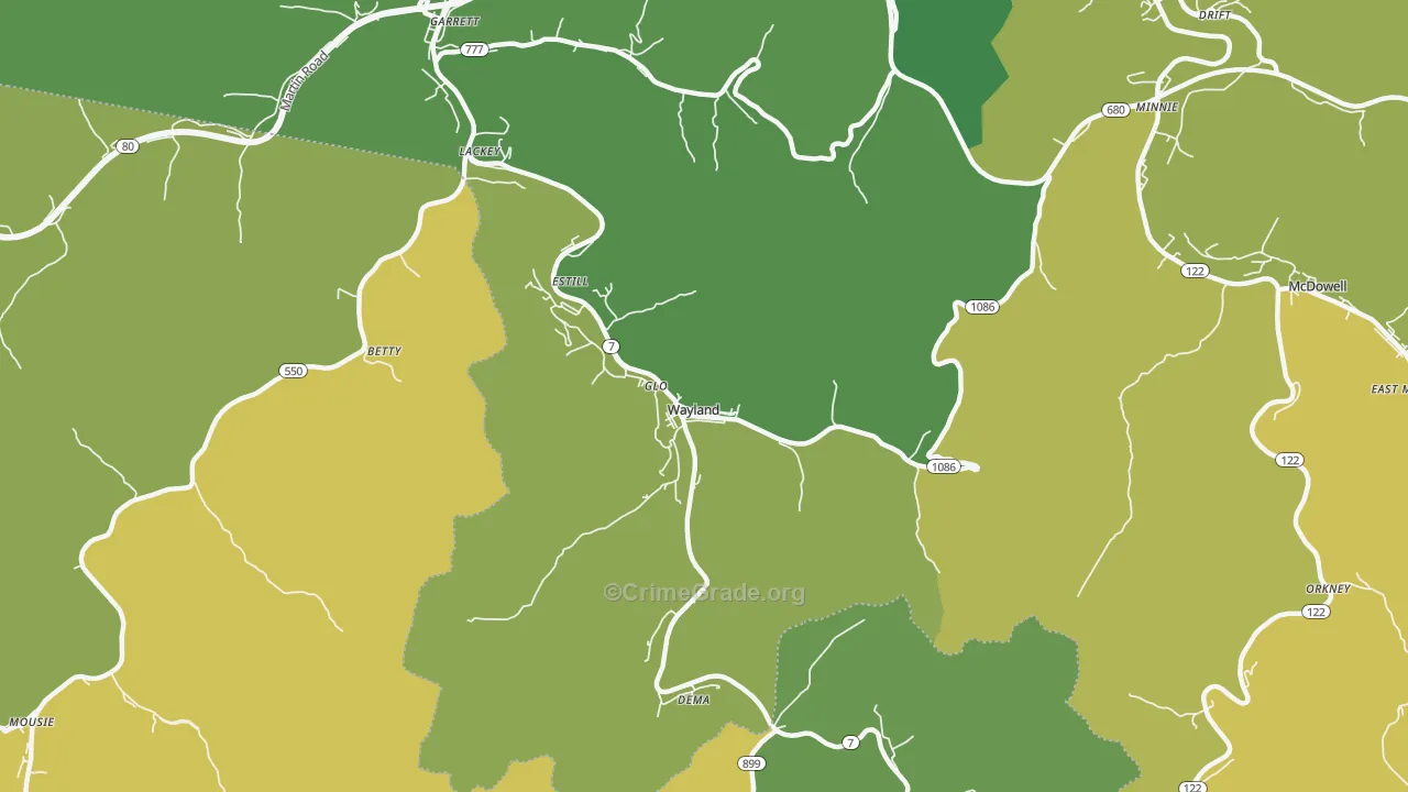 41666, KY Map of Drug-Related Crime Rates