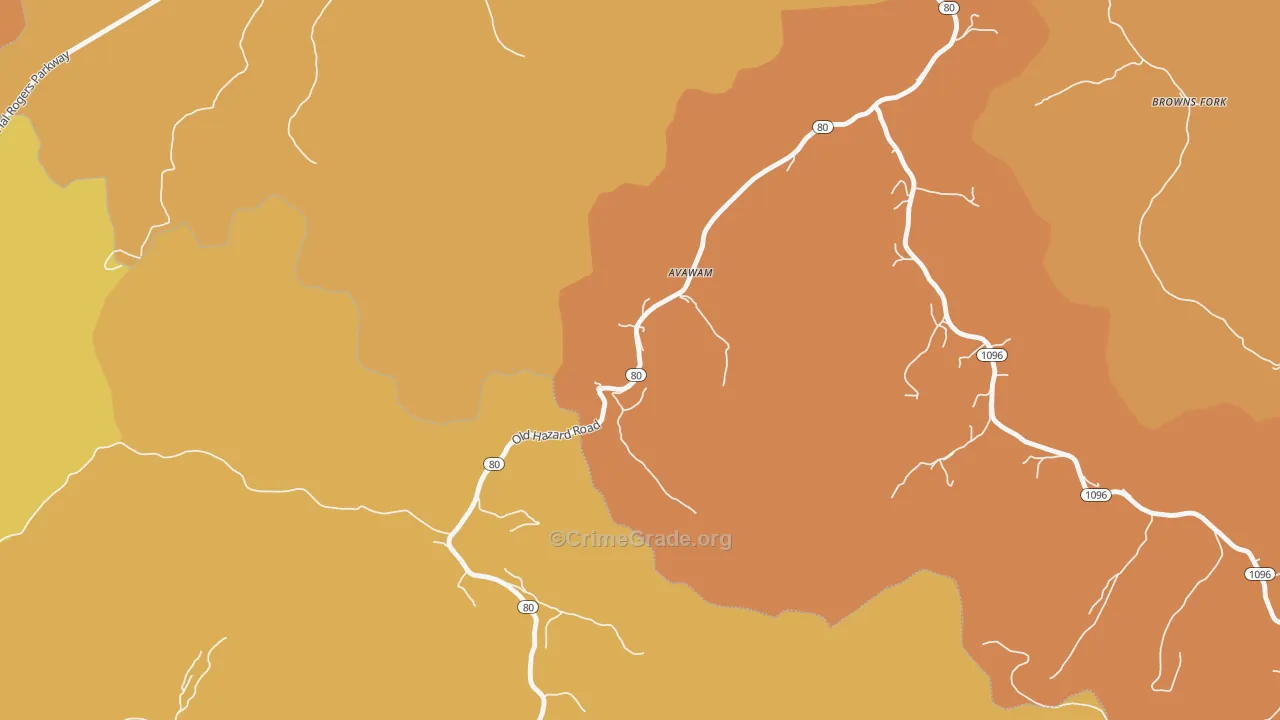 41713, KY Map of Drug-Related Crime Rates
