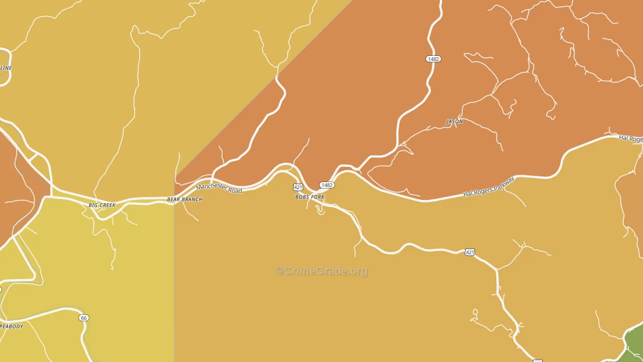 41714, KY Map of Drug-Related Crime Rates